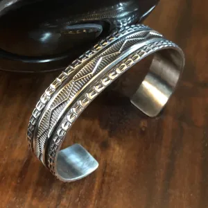 Hand Stamped Silver Cuff Bracelet by Sunshine Reeves