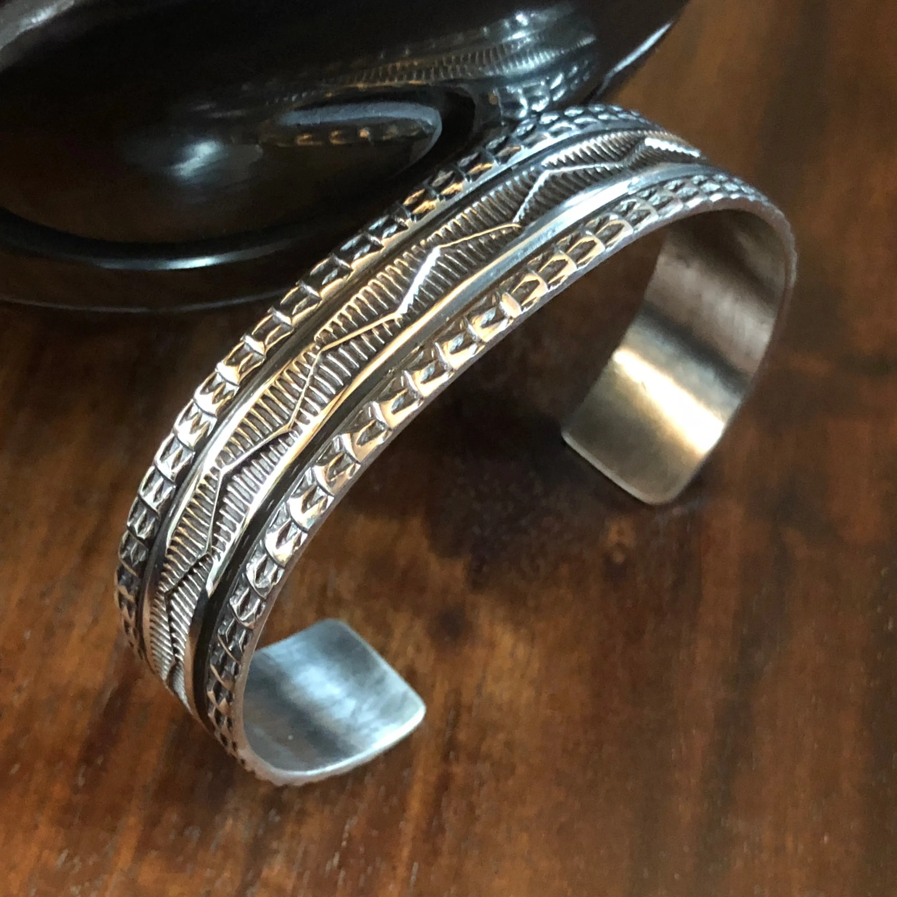 Hand Stamped Silver Cuff Bracelet by Sunshine Reeves