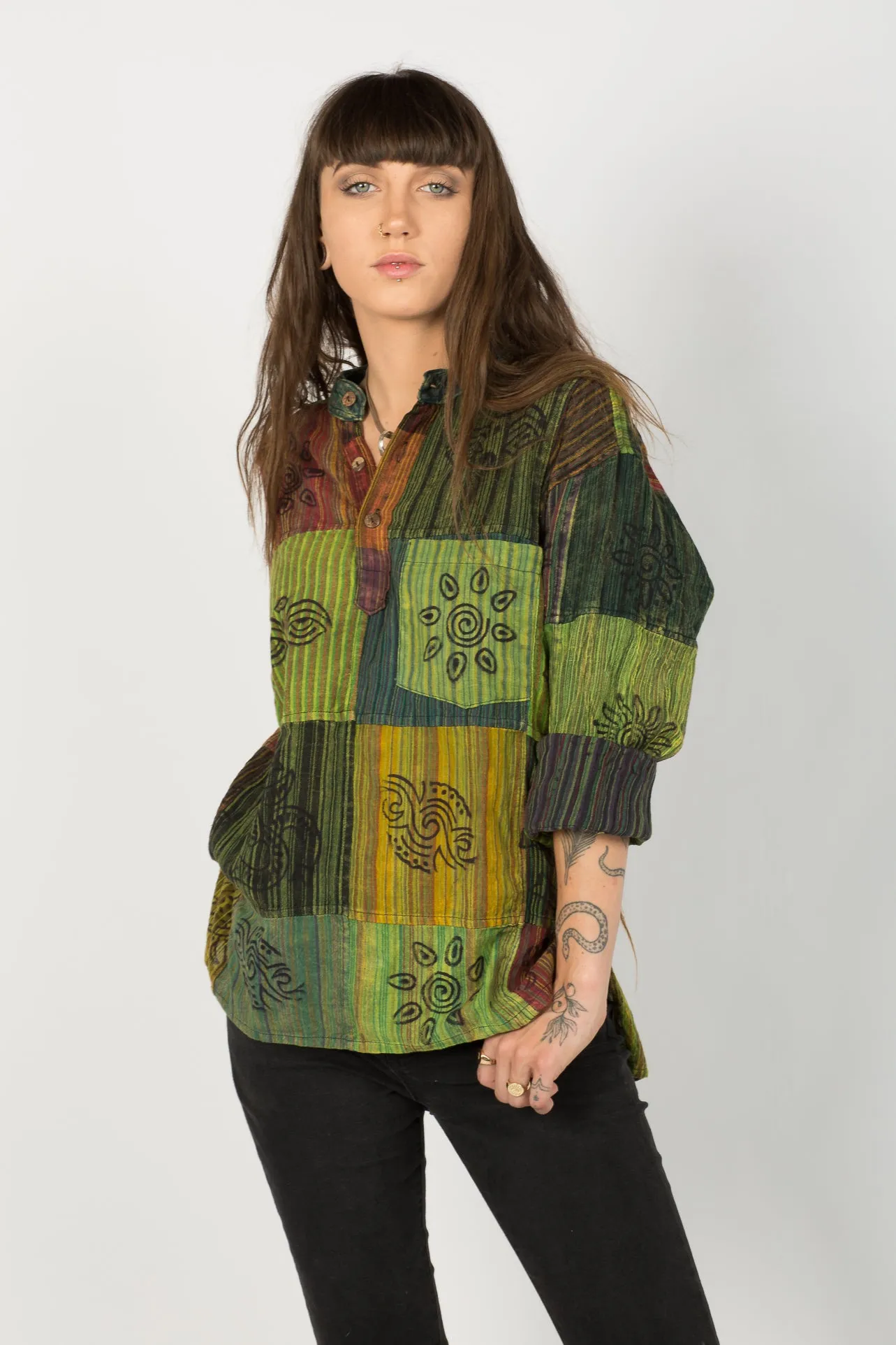 Handmade Green Nepalese Shirt