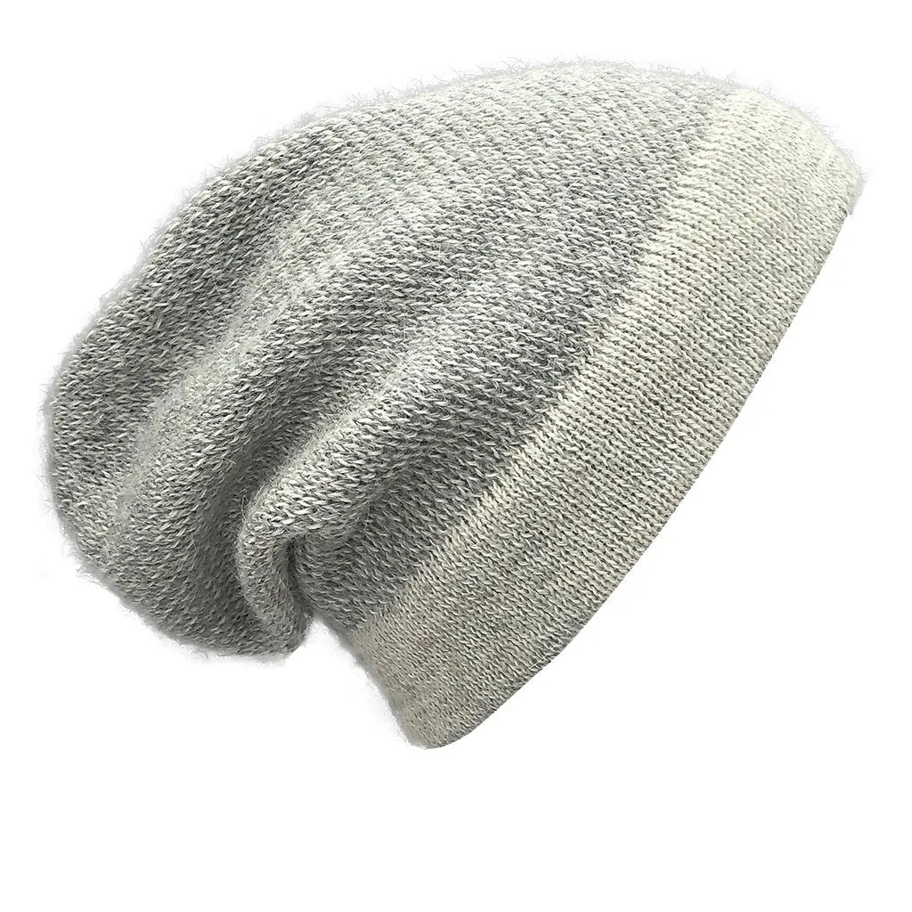 Handmade Grey Interwoven Alpaca Beanie