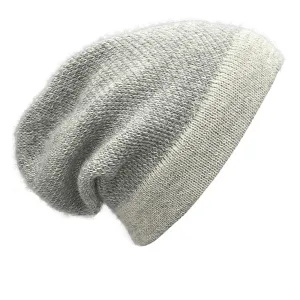 Handmade Grey Interwoven Alpaca Beanie