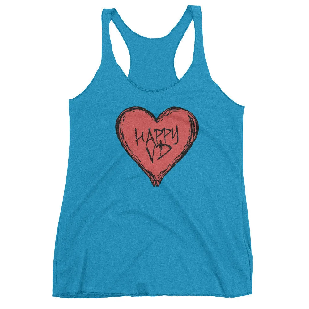 Happy VD Heart Racerback Tank Top