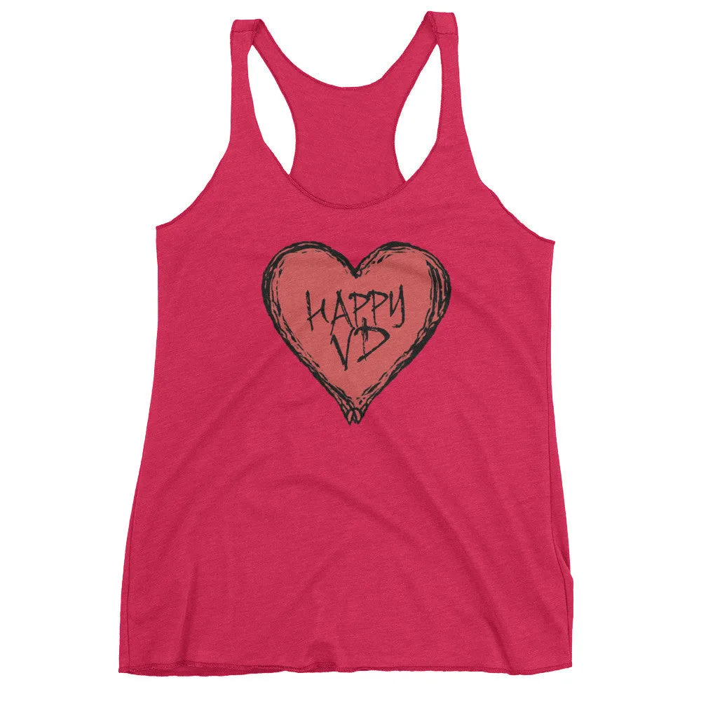 Happy VD Heart Racerback Tank Top