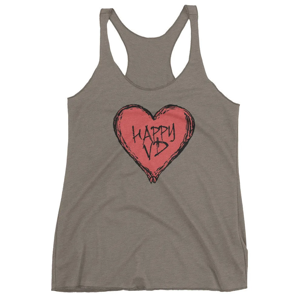 Happy VD Heart Racerback Tank Top