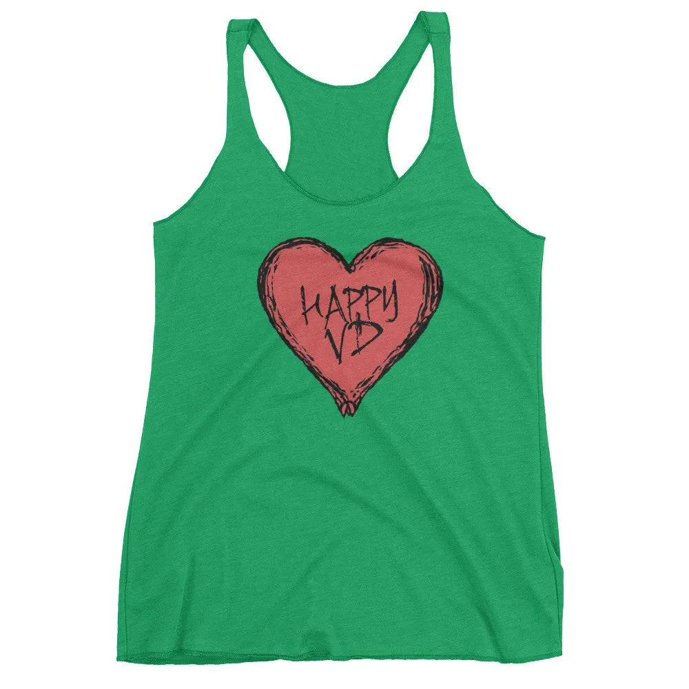 Happy VD Heart Racerback Tank Top