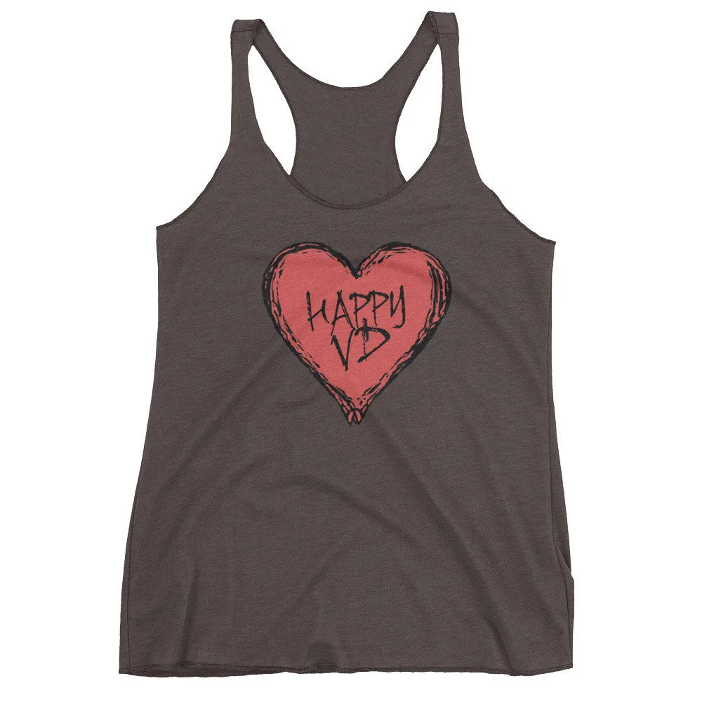 Happy VD Heart Racerback Tank Top