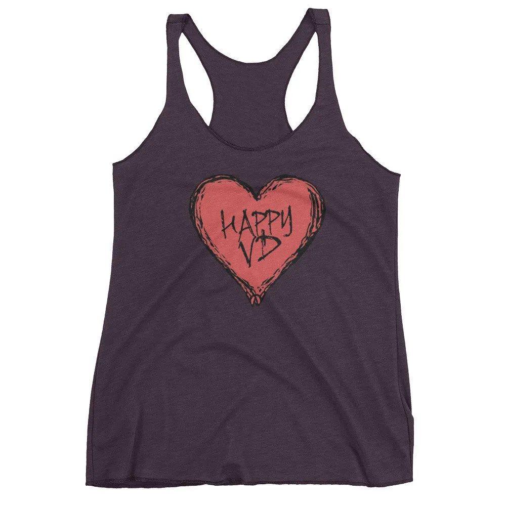 Happy VD Heart Racerback Tank Top