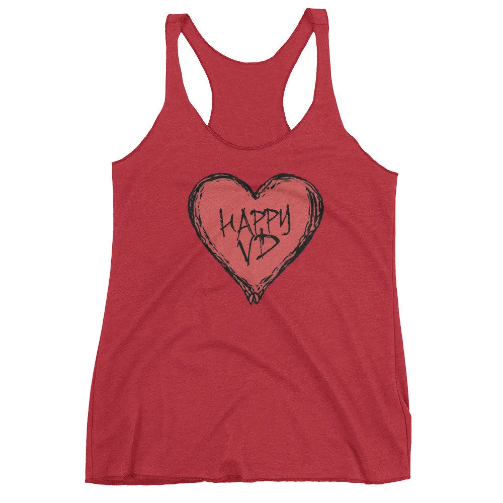 Happy VD Heart Racerback Tank Top