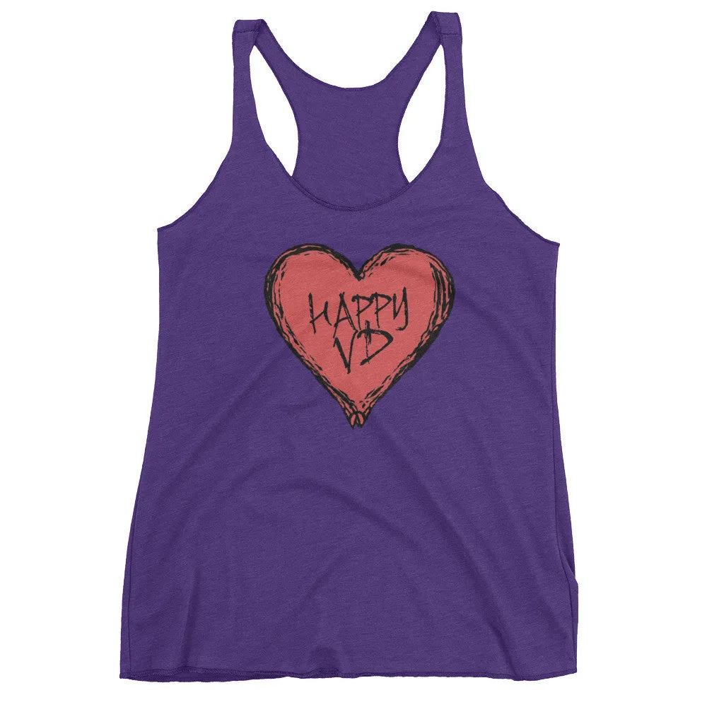 Happy VD Heart Racerback Tank Top