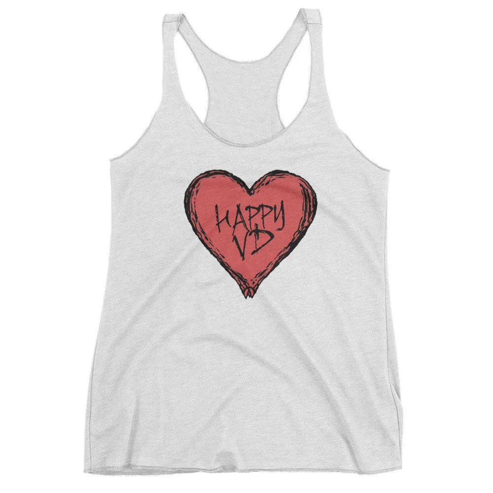 Happy VD Heart Racerback Tank Top