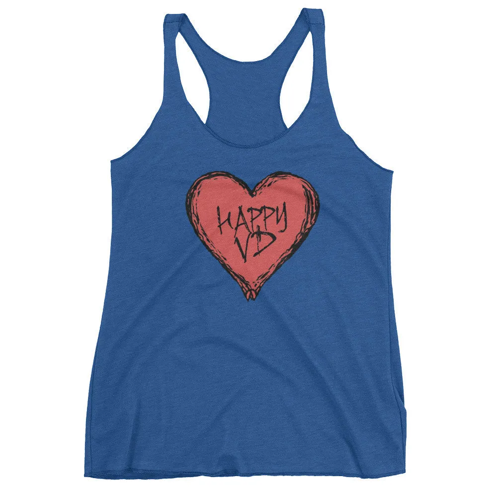 Happy VD Heart Racerback Tank Top