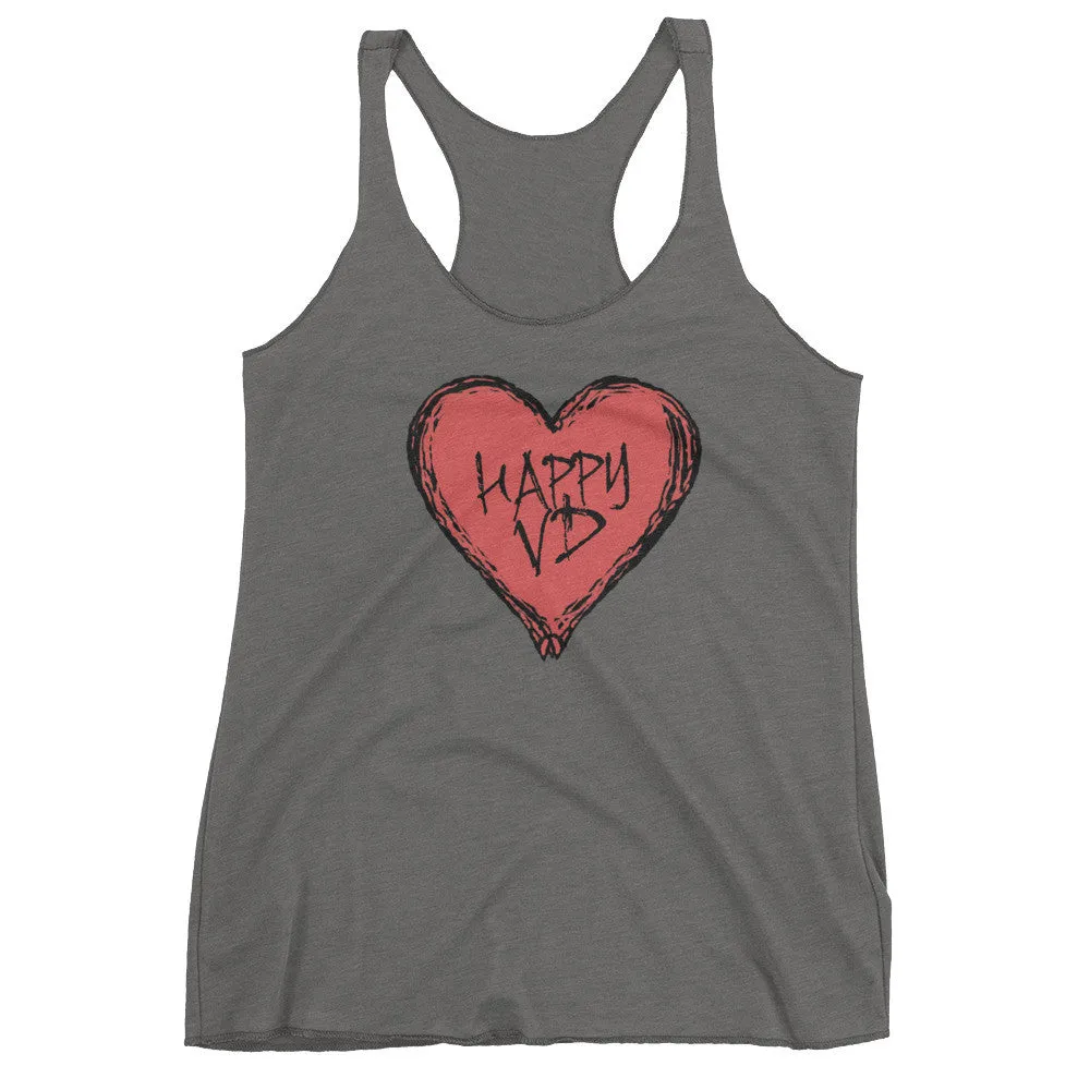Happy VD Heart Racerback Tank Top