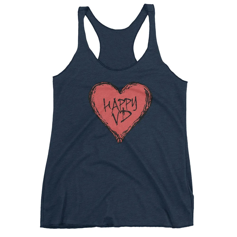 Happy VD Heart Racerback Tank Top