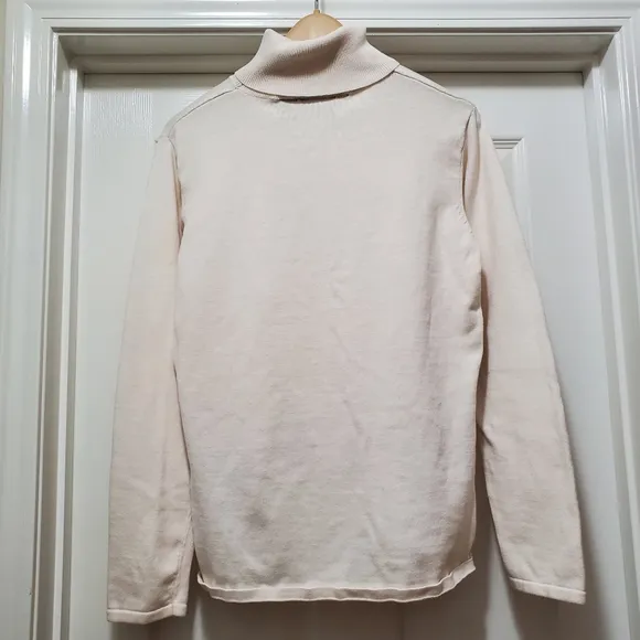 Harley Davidson Cream Pullover‎ Turtle Neck Sweater Cotton Women's Size L