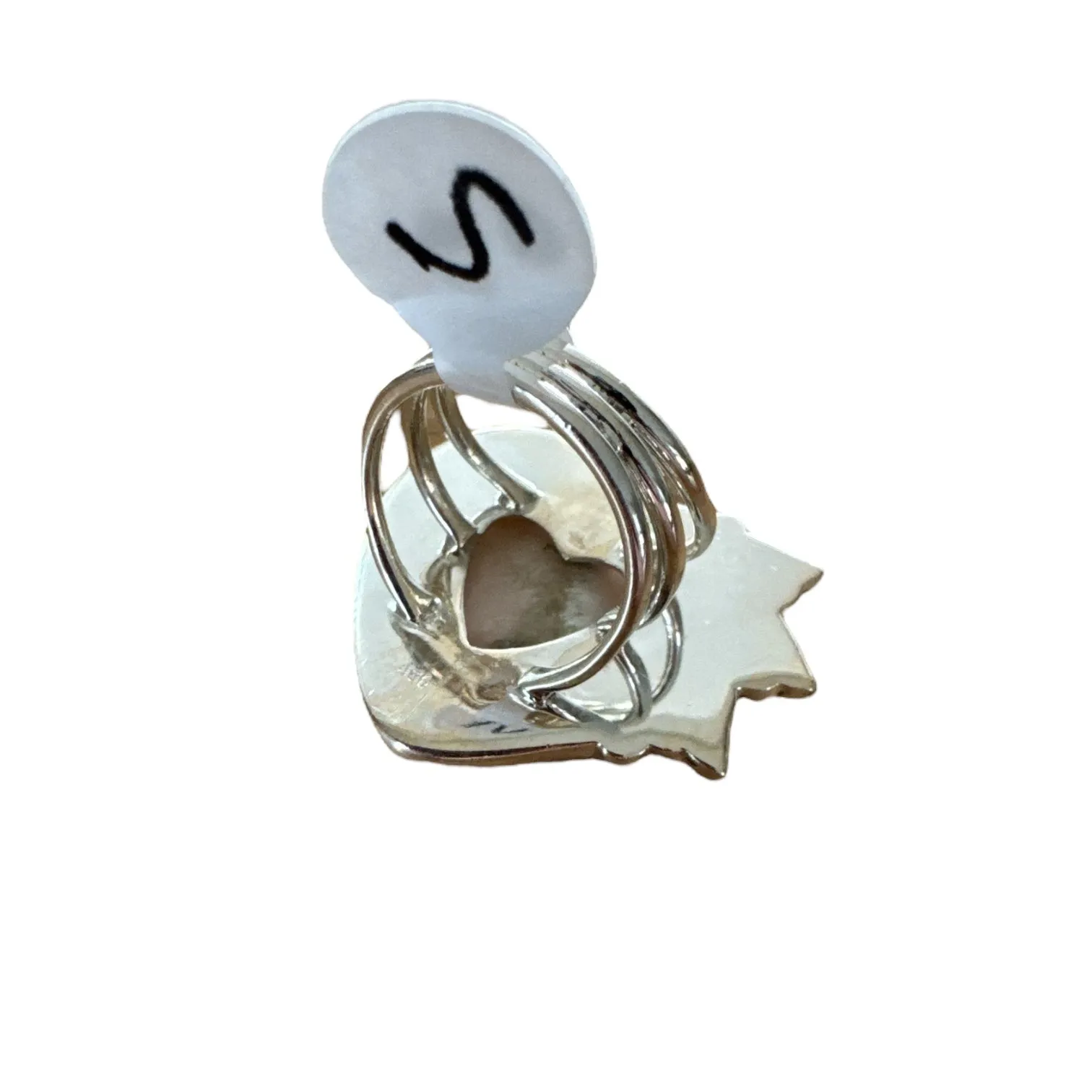 HEART Natrolite Solid 925 Sterling Silver Ring 5