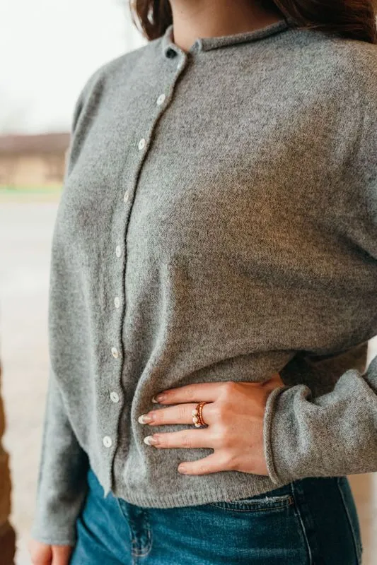 Heather Grey Lightweight Cardigan TBW237