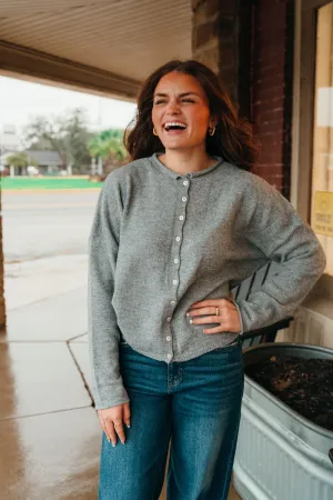 Heather Grey Lightweight Cardigan TBW237