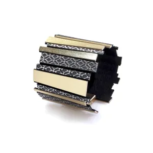 Hellena gold leather cuff bracelet