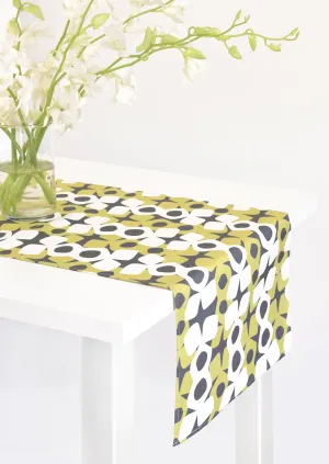 Hoop Linen Cotton Table Runner (14x90) – Charcoal Moss