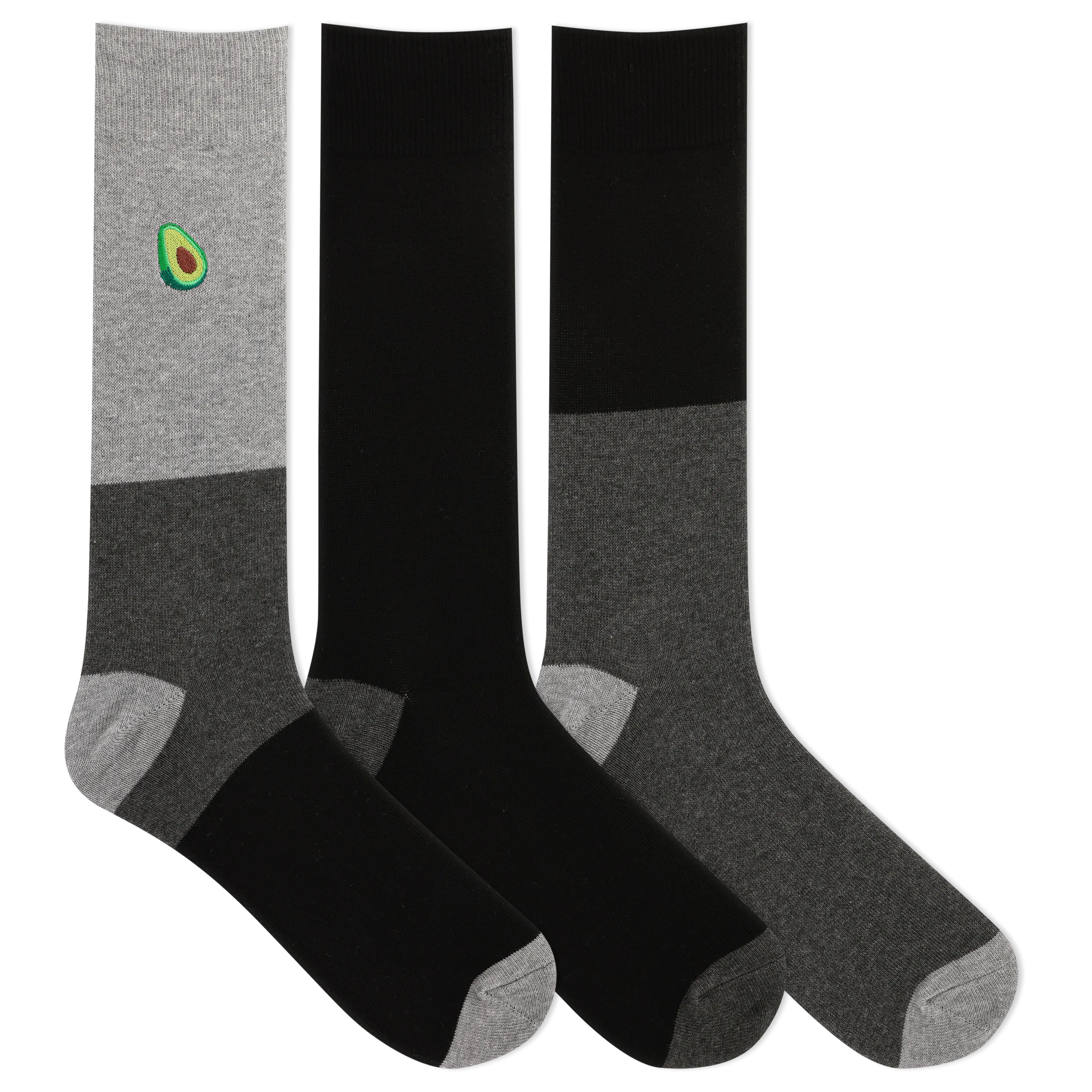 HOTSOX Men's Embroidered Avocado Crew Sock 3 Pair Pack