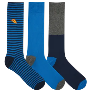 HOTSOX Men's Embroidered Pizza Crew Sock 3 Pair Pack