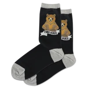 HOTSOX Women's Free Hug Bear Crew Socks