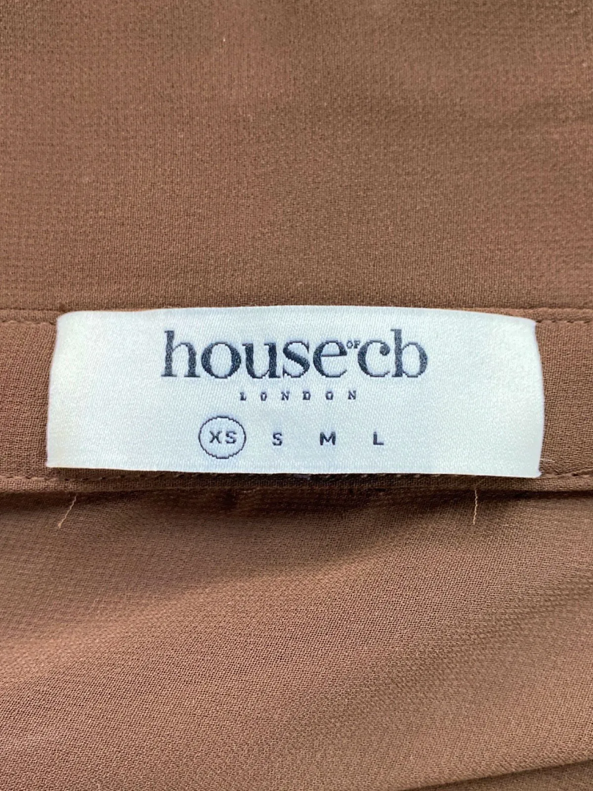 House of CB Brown Sheer Ruched Shirt Dress with Matching Bra XS