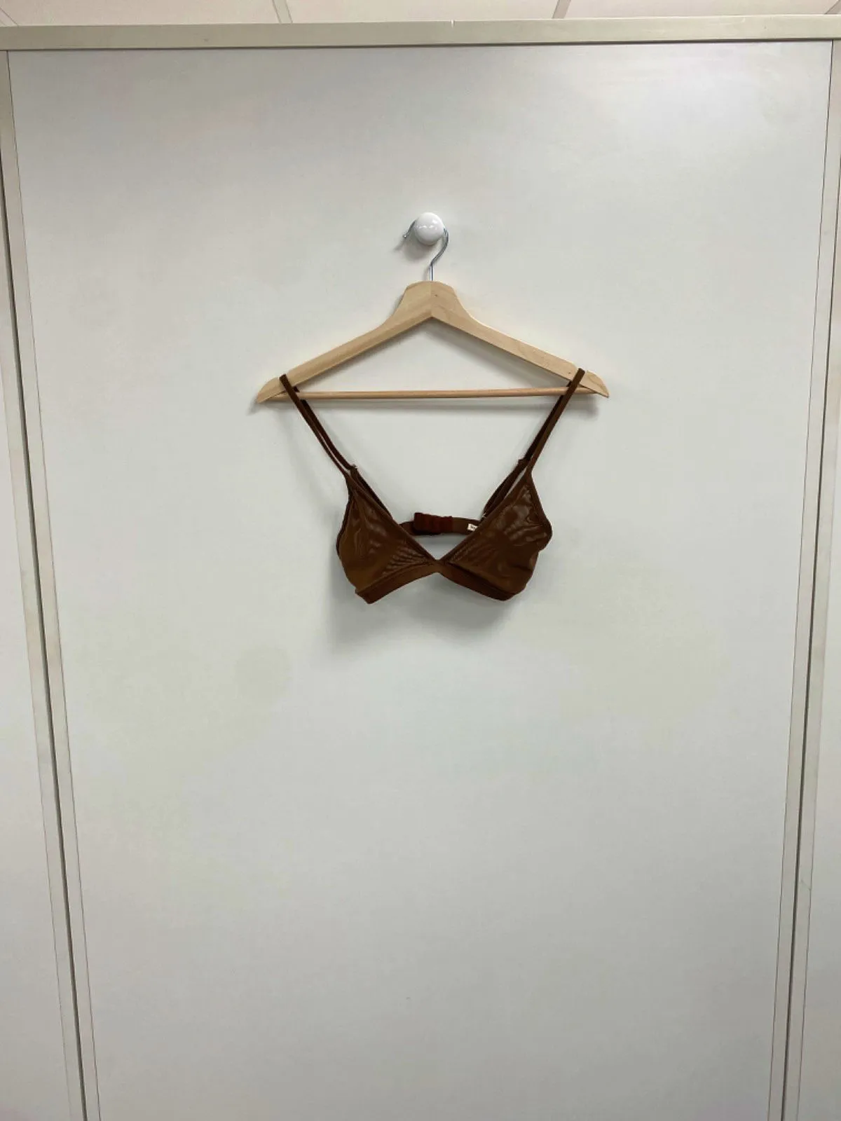House of CB Brown Sheer Ruched Shirt Dress with Matching Bra XS
