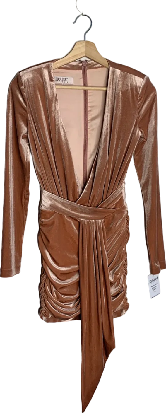House of CB Copper Velvet Farrah Dress XS