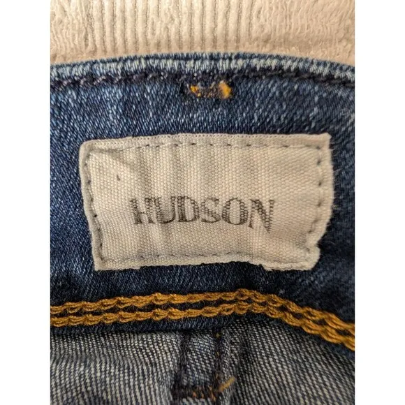 Hudson Collin Mid Rise Faded Skinny Jeans Women 27 Flap Pocket British Y2K