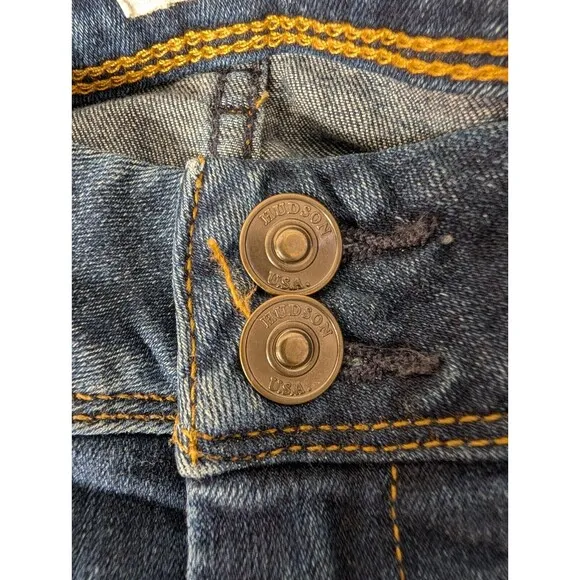 Hudson Collin Mid Rise Faded Skinny Jeans Women 27 Flap Pocket British Y2K