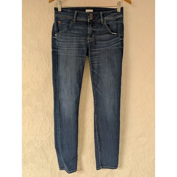 Hudson Collin Mid Rise Faded Skinny Jeans Women 27 Flap Pocket British Y2K