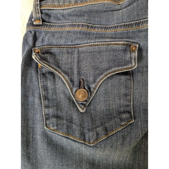 Hudson Collin Mid Rise Faded Skinny Jeans Women 27 Flap Pocket British Y2K