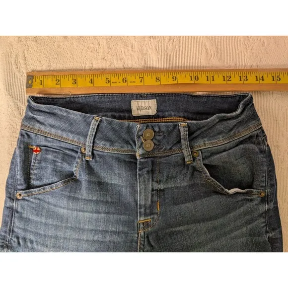 Hudson Collin Mid Rise Faded Skinny Jeans Women 27 Flap Pocket British Y2K