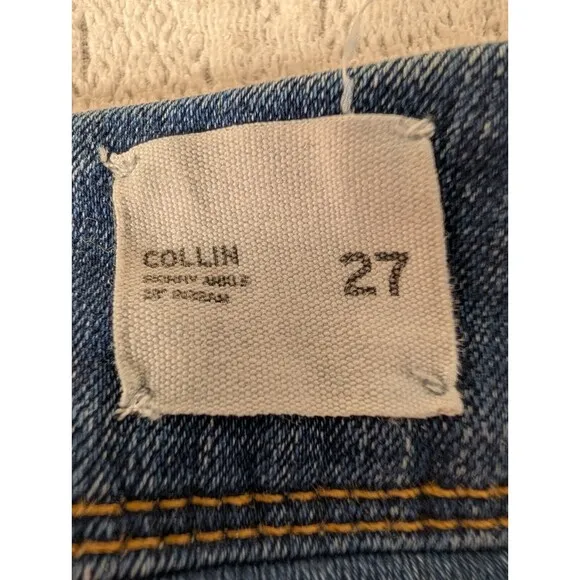 Hudson Collin Mid Rise Faded Skinny Jeans Women 27 Flap Pocket British Y2K