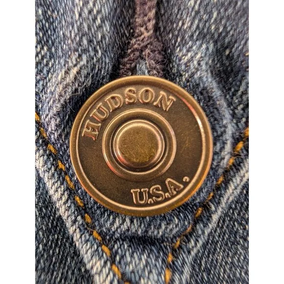 Hudson Collin Mid Rise Faded Skinny Jeans Women 27 Flap Pocket British Y2K
