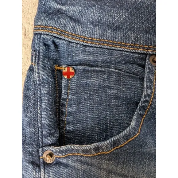 Hudson Collin Mid Rise Faded Skinny Jeans Women 27 Flap Pocket British Y2K