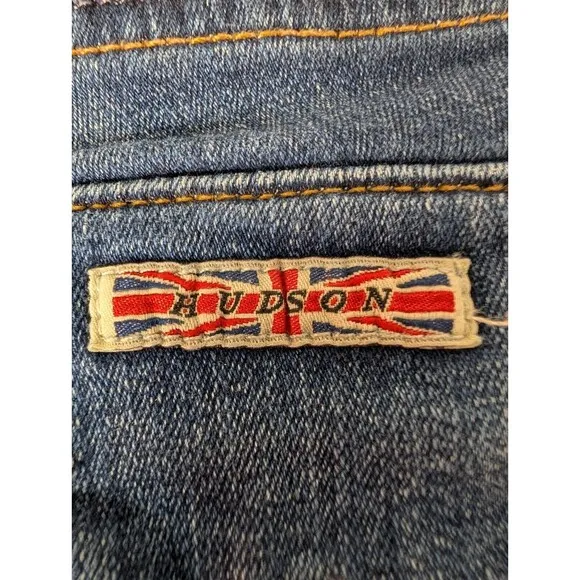 Hudson Collin Mid Rise Faded Skinny Jeans Women 27 Flap Pocket British Y2K