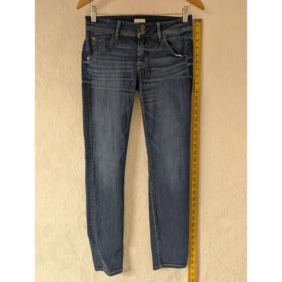 Hudson Collin Mid Rise Faded Skinny Jeans Women 27 Flap Pocket British Y2K