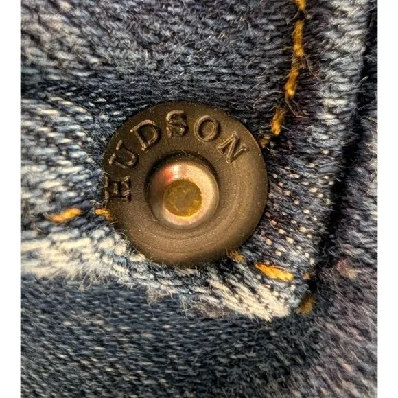 Hudson Collin Mid Rise Faded Skinny Jeans Women 27 Flap Pocket British Y2K