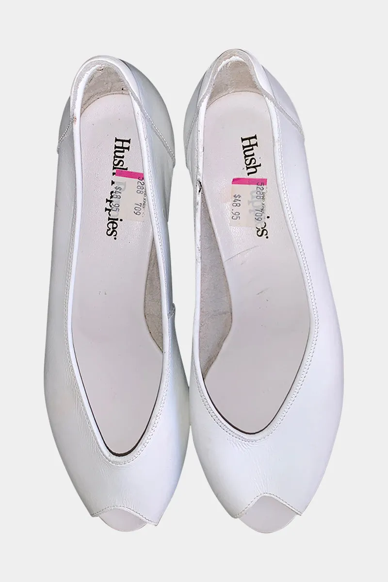Hush Puppies White Ballet Pumps