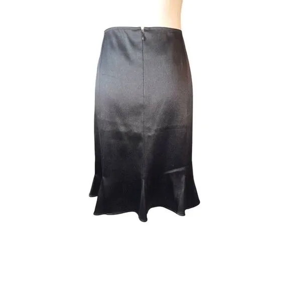 INC International Concepts Women's Size 8 Black Satin Feel Skirt