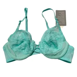 Inclinations Vintage Women's NWT Dead Stock Mint Green Lace Underwire Bra Sz 34B