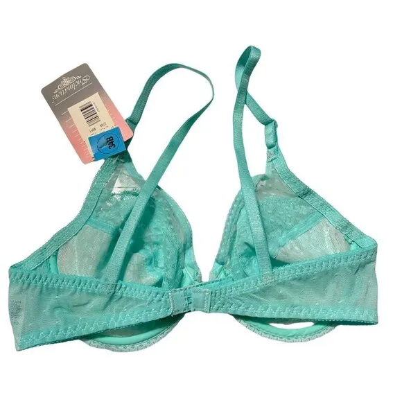 Inclinations Vintage Women's NWT Dead Stock Mint Green Lace Underwire Bra Sz 34B