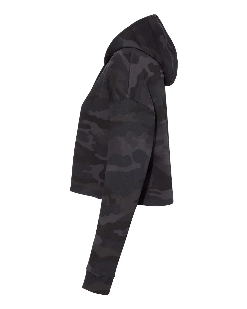 Independent Trading Co. - Women's Lightweight Cropped Hoodie Black Camo