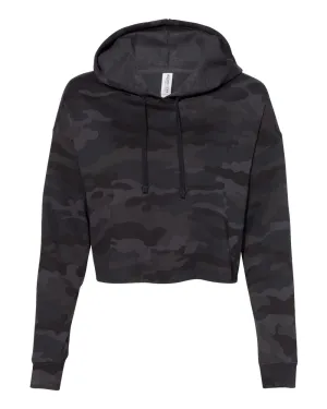 Independent Trading Co. - Women's Lightweight Cropped Hoodie Black Camo