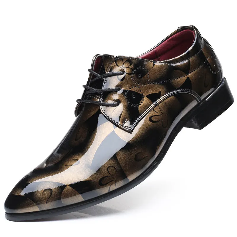 INSTOCK-New trendy pointed toe men's fashionable leather shoes.