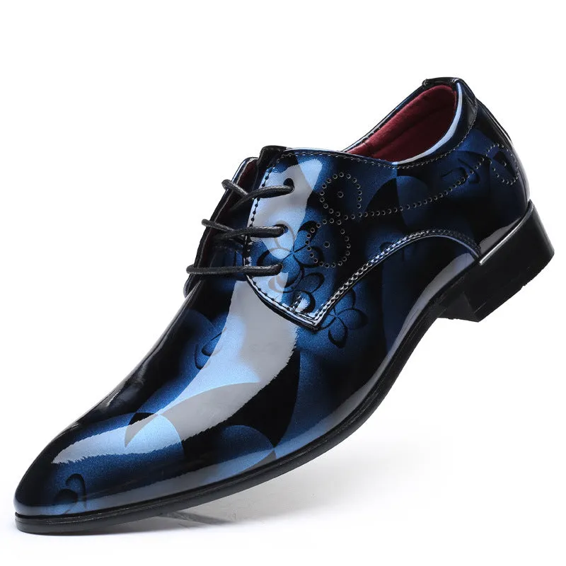 INSTOCK-New trendy pointed toe men's fashionable leather shoes.