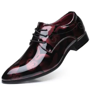 INSTOCK-New trendy pointed toe men's fashionable leather shoes.