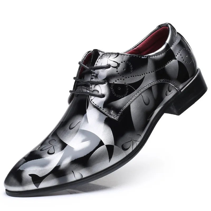 INSTOCK-New trendy pointed toe men's fashionable leather shoes.